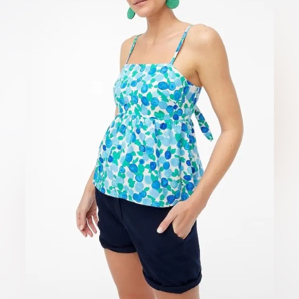 SALE J Crew Tie Back Strappy Top in Blueberry Print, size 8🫐